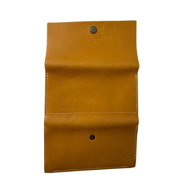 Portland Leather Goods Sunflower Yellow Trifold Rancher Wallet Asymmetrical - Picture 5 of 6